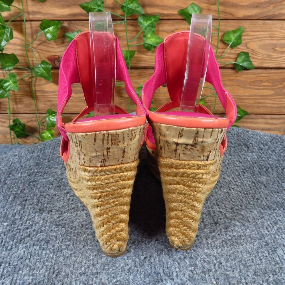 Charles by Charles David Womens Wedge Sandals Size 10M Summer Coral Pink Cork